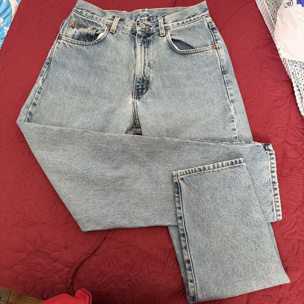 Calvin Klein Women's Vintage USA Made Retro High Waist Denim Blue Jeans Mom 8
